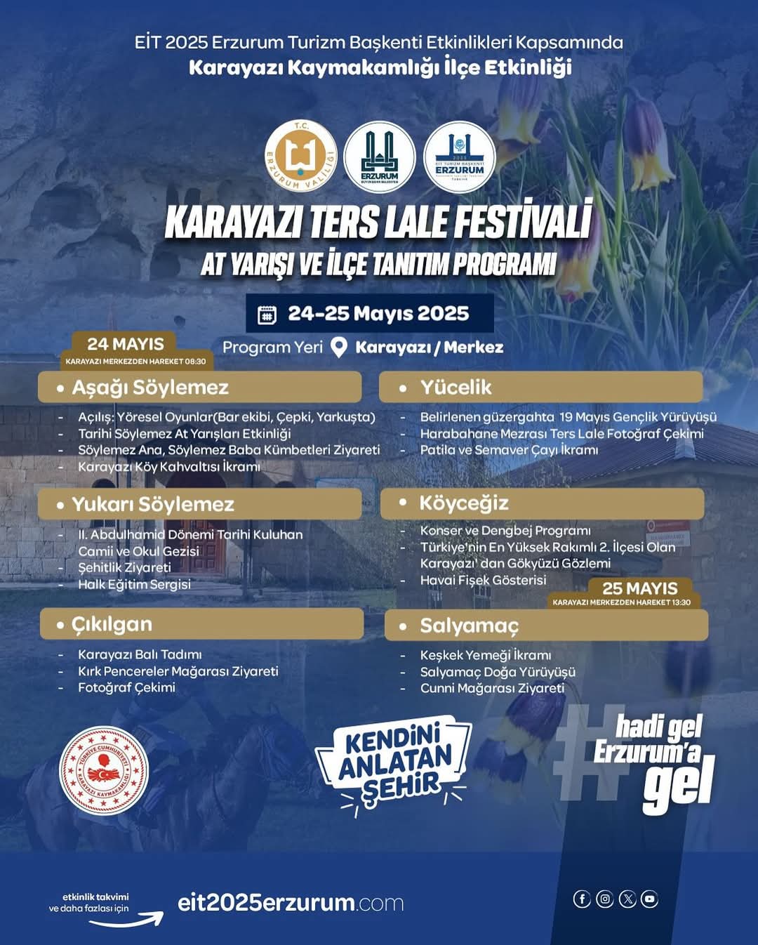 24-25 Mayıs Tarihinde Gerçekleştirilecek Olan Karayazı Ters Lale Festivali (At Yarışı İlçe Tanıtım Programı)